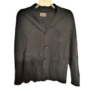 Oska Size 3 Blue Black Cardigan Wool Sweater, Button Front Germany Medium